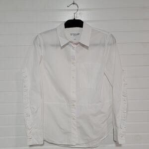 Derek Lam 10 Crosby Ruffle Button Up Long Sleeve Shirt Size Small Designer Top